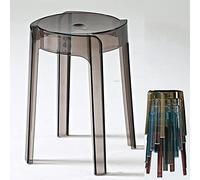 Set di 4 sgabelli impilabili in plastica moderni, rotondi, con schienale scoperto, con fori di design a spirale, alla moda, a quattro gambe, sedie da pranzo nere