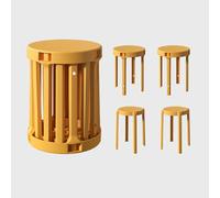 Set di 4 sgabelli impilabili in plastica, tavolini e tavolini da caffè, per interni ed esterni, salvaspazio, facili da riporre, nessun montaggio richiesto