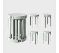 Set di 4 sgabelli impilabili in plastica, tavolini e tavolini da caffè, per interni ed esterni, salvaspazio, facili da riporre, nessun montaggio richiesto