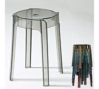Set di 4 sgabelli impilabili moderni in plastica, con schienale scoperto, design a spirale, rotondi, alla moda, a quattro gambe, sedie da pranzo con fori, colore grigio