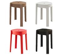 Set di 4 sgabelli impilabili moderni in plastica, design a vortice, rotondi, con connessione a forma di X e piedini antiscivolo, supporta fino a 150 kg, per casa, cucina, ufficio