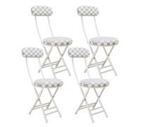 Set di 4 sgabelli pieghevoli per esterni, sedie rotonde imbottite per giardino, picnic e feste, sgabelli da bar portatili leggeri e pieghevoli per viaggiare e riporre facilmente