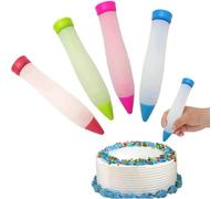 Set di 4 siringhe da pasticceria, penna per crema in silicone, siringa decorativa, adatta per scrivere o decorare vari disegni.
