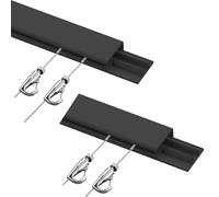 Set di 4 sistemi per appendere quadri, 1 m, in alluminio, kit invisibile per specchi rotondi, tele e foto, include cavo da 2 m e 1 gancio (bianco)