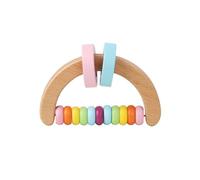 Set di 4 sonagli in legno, giocattolo per la promozione precoce, strumenti sonori in legno naturale, per bambini a partire dai 6 mesi (strumenti Orff, Montessori) (forma del manico 10,8 x 6,5 cm)