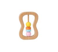 Set di 4 sonagli in legno, giocattolo per la promozione precoce, strumenti sonori in legno naturale, per bambini a partire dai 6 mesi (strumenti Orff, Montessori) (forma a pinza 10,5 x 7 cm)