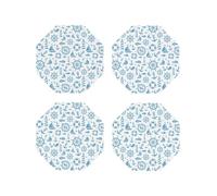 Set di 4 sottobicchieri a forma di nave a vela timone, per protezione da tavolo, adatti per tipi di tazze, sottobicchieri per la decorazione della casa e del soggiorno, ottagono da 10 cm