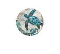 Set di 4 sottobicchieri a forma di tartaruga marina con mappa nautica, in diatomite, assorbenti, ad asciugatura rapida, per bevande, tazze rotonde per tavolo, bar, decorazione per la casa