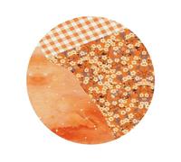 Set di 4 sottobicchieri arancioni con stampa floreale patchwork, sottobicchieri in pelle, sottobicchieri per scrivania e sala da pranzo