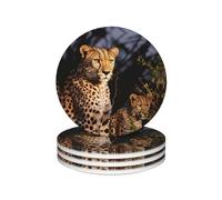 Set di 4 sottobicchieri assorbenti in ceramica con retro in sughero, per proteggere il tavolo, decorazione della sala da pranzo