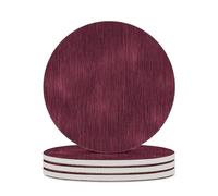 Set di 4 sottobicchieri assorbenti in metallo bordeaux con linee sottili di lucentezza