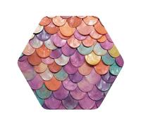 Set di 4 sottobicchieri assorbenti in pelle con sfondo a squame di sirena, per bevande, resistenti al calore, per la protezione del tavolo, sottobicchieri da caffè per la decorazione della casa.