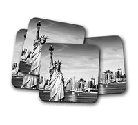 Set di 4 sottobicchieri con Statua della Libertà, New York City USA America Travel #12199