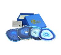 Set di 4 sottobicchieri in agata (set da 4 blu)