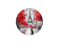 Set di 4 sottobicchieri in diatomite con pittura a olio e Torre Eiffel, assorbenti, ad asciugatura rapida, per bevande, tazze rotonde per tavolo, bar, decorazione per la casa