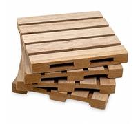 Set di 4 sottobicchieri in legno per bicchieri, sottobicchieri in legno a forma di pallet, 10 x 10 x 1 cm