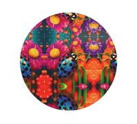 Set di 4 sottobicchieri in pelle avanzata con coccinella colorata, multiforme, resistenti al calore e alle macchie, per uso in cucina