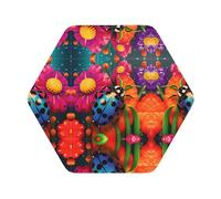 Set di 4 sottobicchieri in pelle avanzata con coccinella colorata, multiforme, resistenti al calore e alle macchie, per uso in cucina