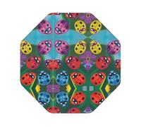 Set di 4 sottobicchieri in pelle avanzata con coccinella colorata, multiforme, resistenti al calore e alle macchie, per uso in cucina