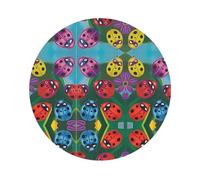 Set di 4 sottobicchieri in pelle avanzata con coccinella colorata, multiforme, resistenti al calore e alle macchie, per uso in cucina