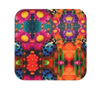 Set di 4 sottobicchieri in pelle avanzata con coccinella colorata, multiforme, resistenti al calore e alle macchie, per uso in cucina