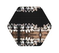 Set di 4 sottobicchieri in pelle avanzata per cani e cuccioli di Husky, multiforme, resistenti al calore e alle macchie, per uso in cucina