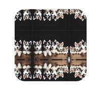 Set di 4 sottobicchieri in pelle avanzata per cani e cuccioli di Husky, multiforme, resistenti al calore e alle macchie, per uso in cucina