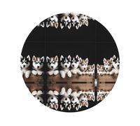 Set di 4 sottobicchieri in pelle avanzata per cani e cuccioli di Husky, multiforme, resistenti al calore e alle macchie, per uso in cucina