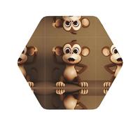 Set di 4 sottobicchieri in pelle avanzati a forma di scimmia, multiforme, resistenti al calore e alle macchie, per uso in cucina