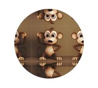 Set di 4 sottobicchieri in pelle avanzati a forma di scimmia, multiforme, resistenti al calore e alle macchie, per uso in cucina