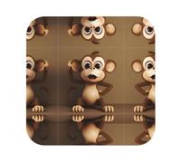 Set di 4 sottobicchieri in pelle avanzati a forma di scimmia, multiforme, resistenti al calore e alle macchie, per uso in cucina