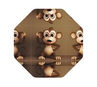 Set di 4 sottobicchieri in pelle avanzati a forma di scimmia, multiforme, resistenti al calore e alle macchie, per uso in cucina