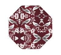 Set di 4 sottobicchieri in pelle avanzati con incisione botanica e motivo floreale, multiforme, resistenti al calore e alle macchie, per uso in cucina.