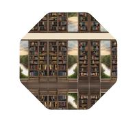 Set di 4 sottobicchieri in pelle avanzati per libreria, stampa di libri, multiforme, resistenti al calore e alle macchie, per uso in cucina