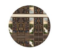 Set di 4 sottobicchieri in pelle avanzati per libreria, stampa di libri, multiforme, resistenti al calore e alle macchie, per uso in cucina