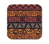 Set di 4 sottobicchieri in pelle con stampa tribale in tessuto di fango africano, sottobicchieri per tè e caffè, quattro forme tra cui scegliere