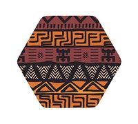 Set di 4 sottobicchieri in pelle con stampa tribale in tessuto di fango africano, sottobicchieri per tè e caffè, quattro forme tra cui scegliere