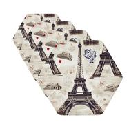 Set di 4 sottobicchieri in pelle con Tour Torre Eiffel di Parigi, per bevande, per tazze, cucina, bar, decorazione per la casa, regalo di inaugurazione della casa