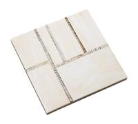 Set di 4 sottobicchieri in resina, osso e legno, in naturale, 10 x 10 x 0,8 cm