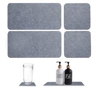 Set Di 4 Sottobicchieri in Terra Di Diatomee, Assorbendo la pietra per il lavandino, Moderni sottobicchieri assorbenti, In Pietra Assorbente per Lavandini di Bagno e Cucina (grigio scuro)