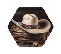 Set di 4 sottobicchieri per bevande, con cappello da rodeo americano West Rodeo per bevande, in pelle, assorbenti, resistenti al calore, tappetini per tazze da caffè, regali di inaugurazione della