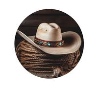 Set di 4 sottobicchieri per bevande, con cappello da rodeo americano West Rodeo per bevande, in pelle, assorbenti, resistenti al calore, tappetini per tazze da caffè, regali di inaugurazione della