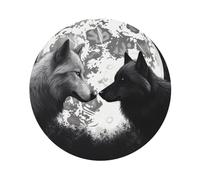 Set di 4 sottobicchieri per bevande, motivo: lupi amano sotto la luna, sottobicchieri con animali selvatici per bevande, in pelle, assorbenti, resistenti al calore, tappetini per tazze da caffè