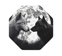 Set di 4 sottobicchieri per bevande, motivo: lupi amano sotto la luna, sottobicchieri con animali selvatici per bevande, in pelle, assorbenti, resistenti al calore, tappetini per tazze da caffè