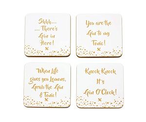 Set di 4 sottobicchieri per gin, Gold Edition