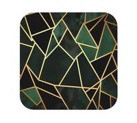 Set di 4 sottobicchieri quadrati in pelle, motivo geometrico nero e oro, per bevande, sottobicchieri assorbenti, sottobicchieri moderni per tavolini da caffè, regali di inaugurazione della casa,