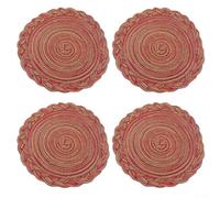 Set di 4 sottobicchieri resistenti al calore per cucina e sala da pranzo, offrono protezione dai piatti caldi e aggiungono sottile eleganza all'arredamento della tavola (arancione-rosso)