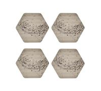 Set di 4 sottobicchieri rotondi in pelle con note musicali, assorbenti, con supporto, resistenti al calore, per cucina e ufficio.