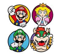 Set di 4 sottobicchieri Super Mario in PVC, 9 cm di larghezza