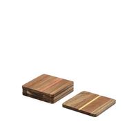 Set di 4 sottobicchieri Zairin in legno di acacia FSC 100% e metallo multicolore
